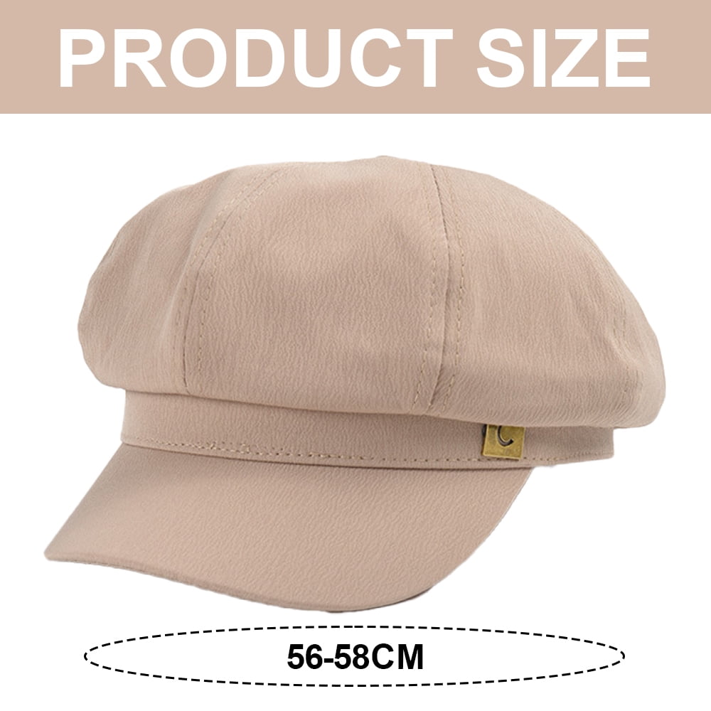 Hibalala 56 58cm hat circumference octagonal hat female retro hat casual duck tongue beret with brim sunscreen sun hat Walmart