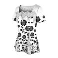 thumbnail image 4 of Women Tops under $5! Cagogo Short Sleeve Shirts for Women Square Neck Lace Tunic Tops Dressy Casual Work Tshirts Summer Flowy Tops Elegant Loose Tunics Fashion Tredny Outfits Clothes, 4 of 7