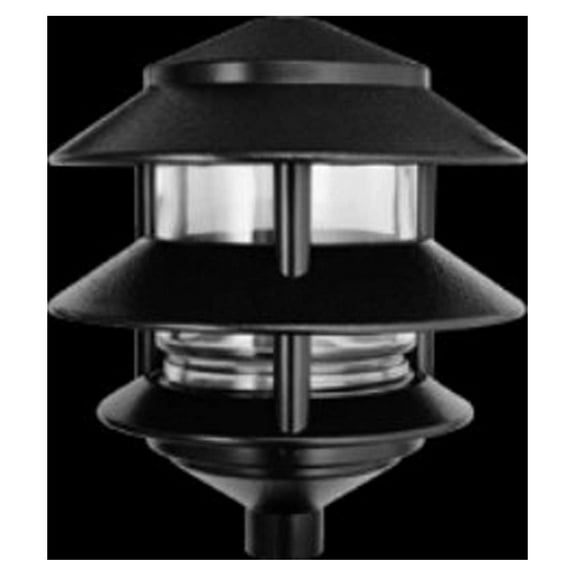 LL322B Incandescent 3 Tier Lawn Light, A-19 Type, 75W Power, 1220 Lumens, 120VAC, Black