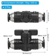 thumbnail image 2 of Uxcell 5/16" Pneumatic Ball Valve, Push to Connect Fittings Quick Connect Tube Fittings Air Flow Control, Black 2 Pcs, 2 of 6