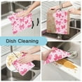 thumbnail image 2 of 6PCS Dish Towels and Dish Cloths Reuseable Dishcloths Sets for Washing Dishes, Cooking, Baking Size 11" x 11" Pink Cute Bows, 2 of 9
