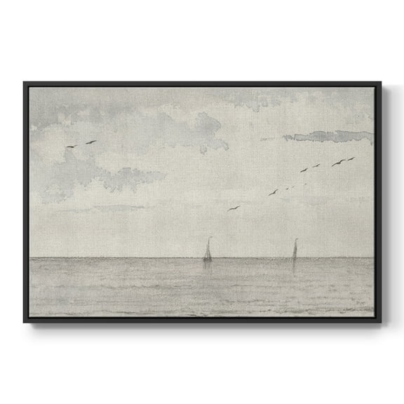Vintage Landscape-CCCXLII By Wexford Home Framed in Black Wood Gallery Wrapped Canvas 17 in. x 25 in.
