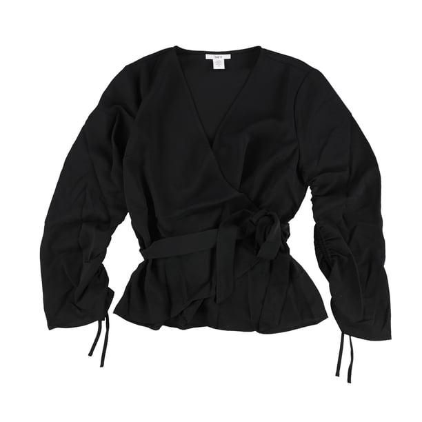 Blusa de punto bar III con pliegues para mujer negro grande