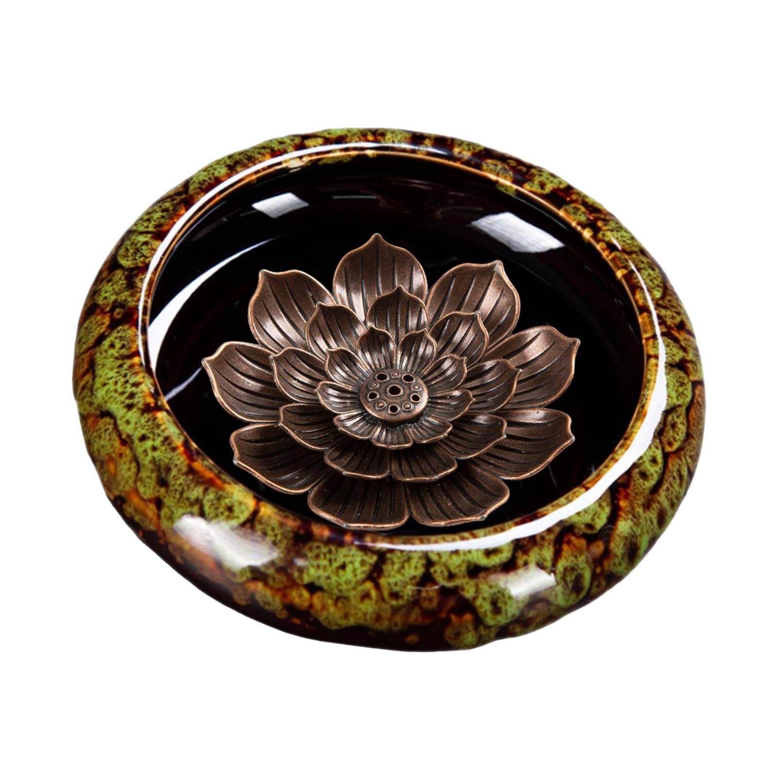WLPZXP Incense Holder for Sticks Lotus Incense Holder Convenient Elegant Incense Burner Green