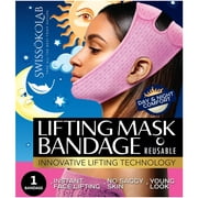 Face Slimming Strap Double Chin Reducer V Line Mask Chin Up Patch Contour Tightening Firming Face Lift Tape Neck Bandage V-Line Lifting Patches V Shaped Belt Reusable Lifting Bandage SWISSOKOLAB