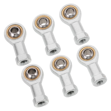 Amosfun 6Pcs Rod End Joint Bearing Plated Silver with Fish Eye Design for Efficient Lubrication