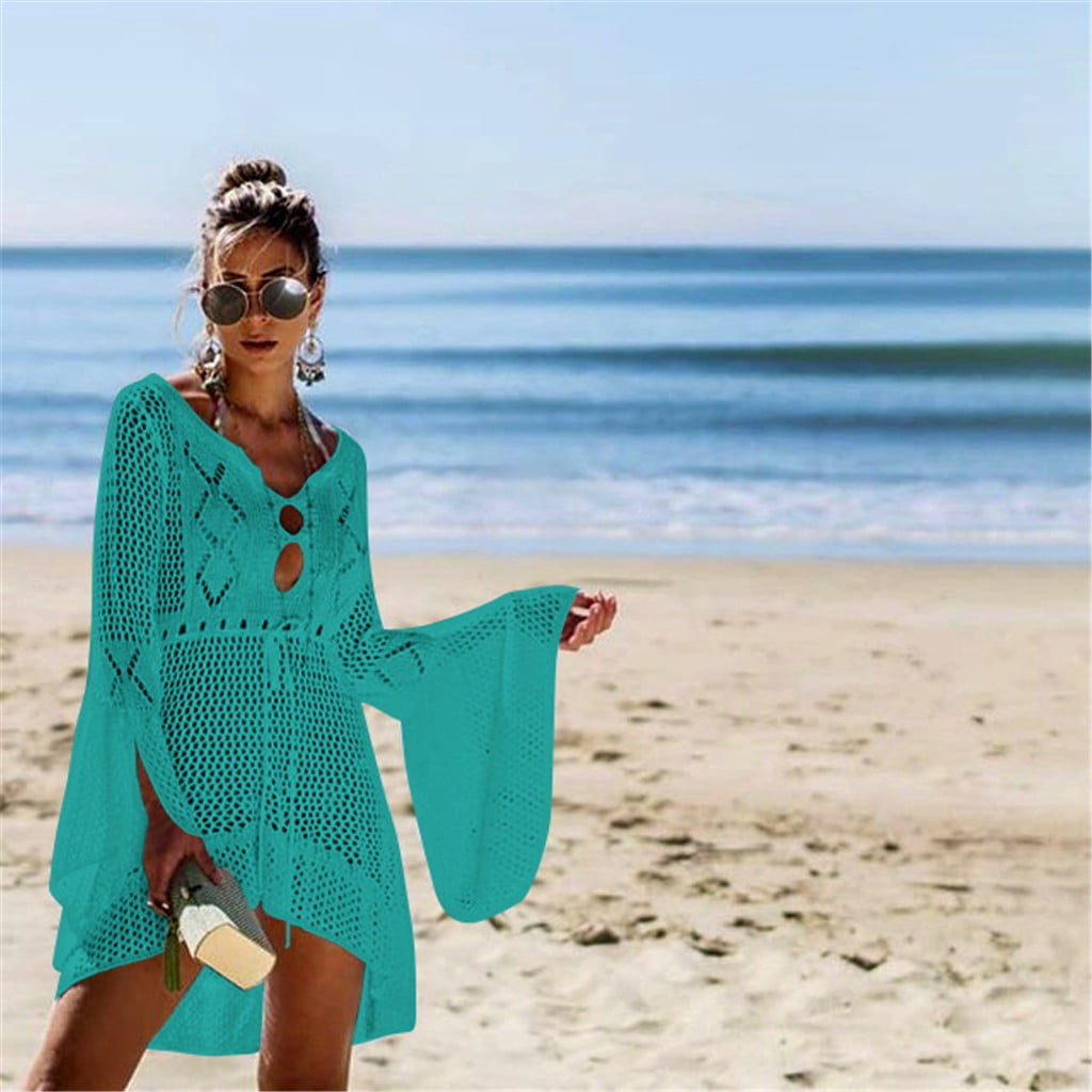 IDALL Long Sleeve Dress,Petite Dresses Women Crochet Sunscreen Cover Up  Bikini Swimwear Knit Beach Swimsuit Bandage Elegant Dresses,Fit And Flare  Dress,Womens Dresses Green Dress One Size - Walmart.com