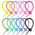 thumbnail image 4 of 10 bridas de silicona coloridas para bolsas, correas para cables, bridas para pan, bridas de goma reutilizables, bridas de silicona para todo uso, bridas para cables, cordón de silicona, bridas de serpiente para el hogar, bridas para bolsas Rojo Verde, 4 of 5