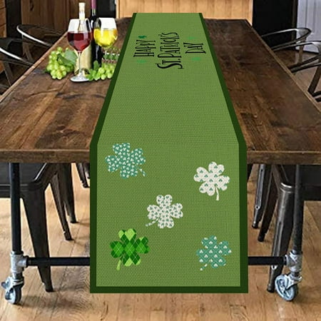 

Irish Festival Table Runner Linen Anti Oil Easy To Clean Table Cloth Digital Printing Table Mat
