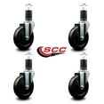 thumbnail image 2 of 5 Inch Hard Rubber Wheel Swivel 1-5/8 Inch Expanding Stem Caster Set SCC, 2 of 2