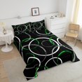 thumbnail image 4 of Erosebridal Green Round Bedding Twin Comforter Set,Geometric Circle Down Comforter,Abstract Artwork Bedding Sets Twin with Comforter,Microfiber Gradient Room Decor,Reversible,2-Piece, 4 of 8
