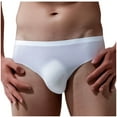 thumbnail image 2 of WAVSUF Summer Briefs Mens Solid Color Comfort Underpants Ventilation Briefs White Size 3XL, 2 of 4
