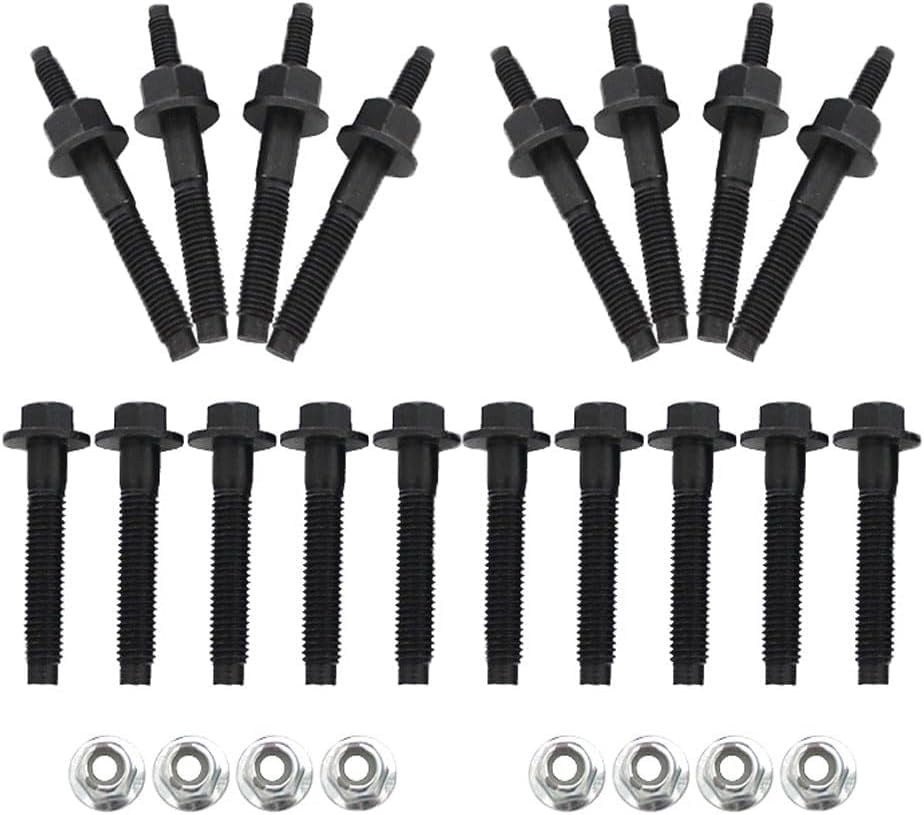 Exhaust Manifold Gasket Repair Set with Bolts Studs and Nuts for 2009-2018 Chrysler 300 Jeep Grand Cherokee for 2009-2018 Dodge Challenger Charger Durango Ram 1500 2500 3500 5.7L