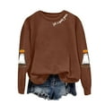 thumbnail image 4 of mgoYE Halloween Womens Clothing Long Sleeve Crewneck Casual Dressy Tops Funny Graphic Halloween Costumes Fall Fashion Outfits(Brown,S), 4 of 5