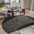 thumbnail image 5 of BELLEZE Area Rug Modern Solid Colored Indoor Outdoor Rug, Accent Rug for Patio, Living Room or Kitchen, Luxury Bohemian Style Home Decor, 6' Diameter - Charcoal, 5 of 7