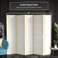 thumbnail image 5 of Red Lantern 6 ft. Tall Double Cross Shoji Screen - Ivory - 5 Panels, 5 of 7