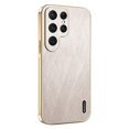 thumbnail image 1 of KADEM For Samsung Galaxy S23 Ultra Case Electroplating Silk Texture PU + TPU Phone Back Cover - Gree, 1 of 5