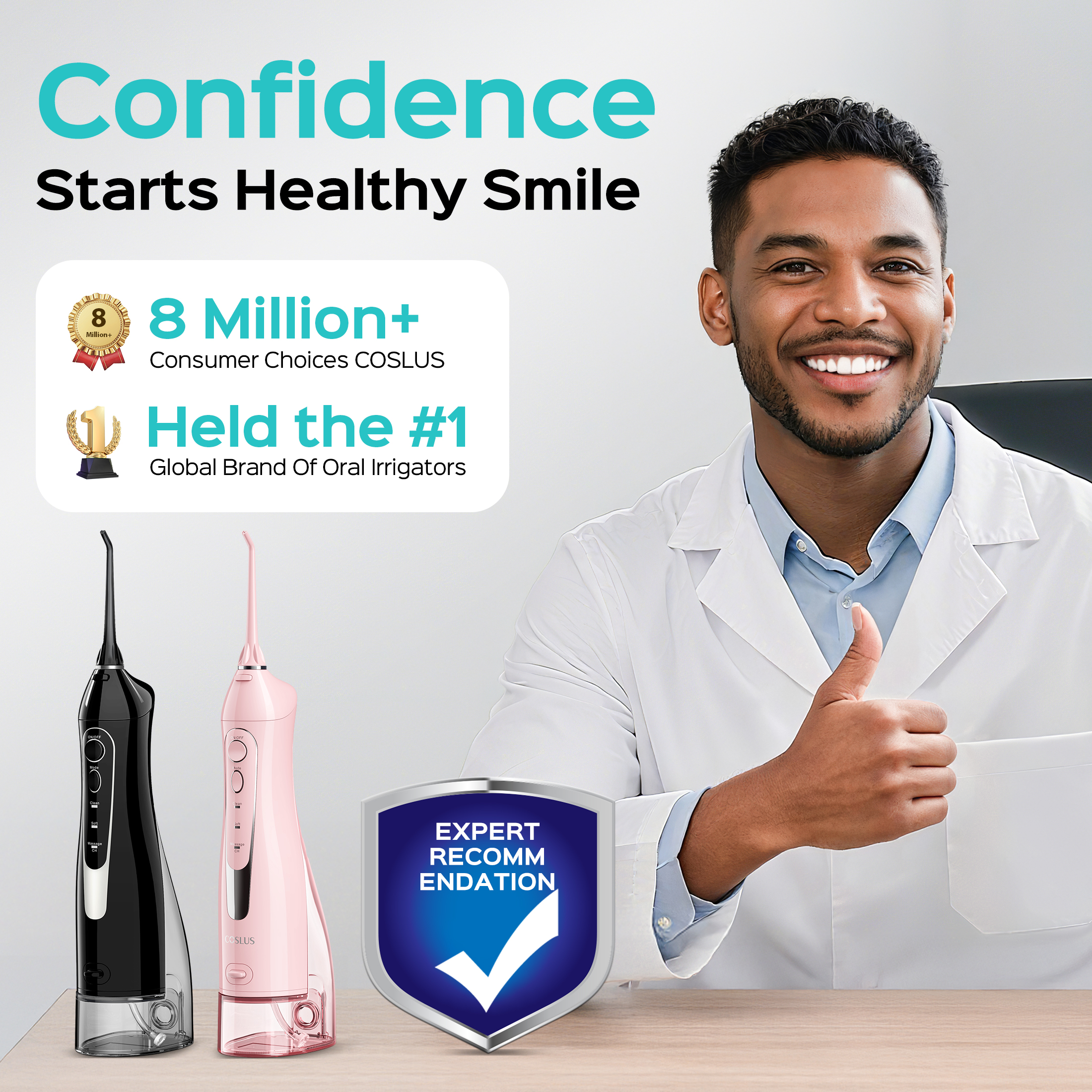 Coslus Cordless Water Dental Flosser 300ml photo 2