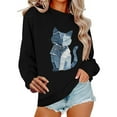 thumbnail image 4 of HongQid Crewneck Pullover Shirts Women Long Sleeve Cute Cat Sweatshirts Graphic Clothing Gift, 4 of 5