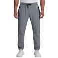 thumbnail image 3 of Hearthz Men's Quick Dry Straight Leg Men Pant Athletic Workout Ice Silk Trousers Stretchy Jogger for Men with Zipper Pockets Gray S, 3 of 5