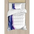 thumbnail image 3 of Abstract Duvet Cover Set Queen Size, Cool Artistic Wave like Ombre Design with Vibrant Color Dots Artwork, Decorative 3 Piece Bedding Set with 2 Pillow Shams, Purple Blue and White, by Ambesonne, 3 of 3