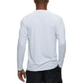 thumbnail image 2 of QPNGRP men's long sleeved swimwear sun protection UPF50 + UV protection sports exercise running hiking T shirt swimsuit round neck fishing shirt White S, 2 of 5
