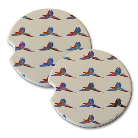 

KuzmarK Sandstone Car Drink Coaster (set of 2) - Parrot Key West
