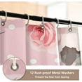 thumbnail image 4 of Shower Curtain Set 4 Piece for Bathroom Decoration, Flower Rose Bathroom Sets with 1 Fabric Shower Curtain and 3 Non-Slip Bathroom Rugs Accessories with Hooks, 4 of 8