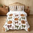 thumbnail image 3 of Erosebridal Pumpkin Bow King Bedding 7pcs,Fall Harvest King Bed in a Bag,Multi White,Reversible, 3 of 6