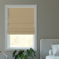 Sun Zero Morin Velvet 100% Blackout Cordless Roman Shade, 35"W x 64"L, Beige