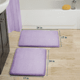 thumbnail image 2 of ComfiTime 2 Piece Bathroom Rugs Set – Thick Memory Foam, Non-Slip Bath Mat, Soft Plush Velvet Top, Ultra Absorbent, Small, Large & Long Rugs for Bathroom Floor, Lavender, 17*24, 2PCS, 2 of 12