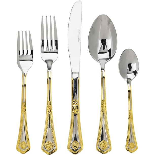 European Collection D538G, 18/10 Stainless Steel 24K GoldPlated