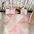 thumbnail image 3 of Red Pink Modern Art Geometric Duvet Cover and Pillowcase Set for Single Bedding, Bedroom Accessories for Kids Teens, 3 of 5