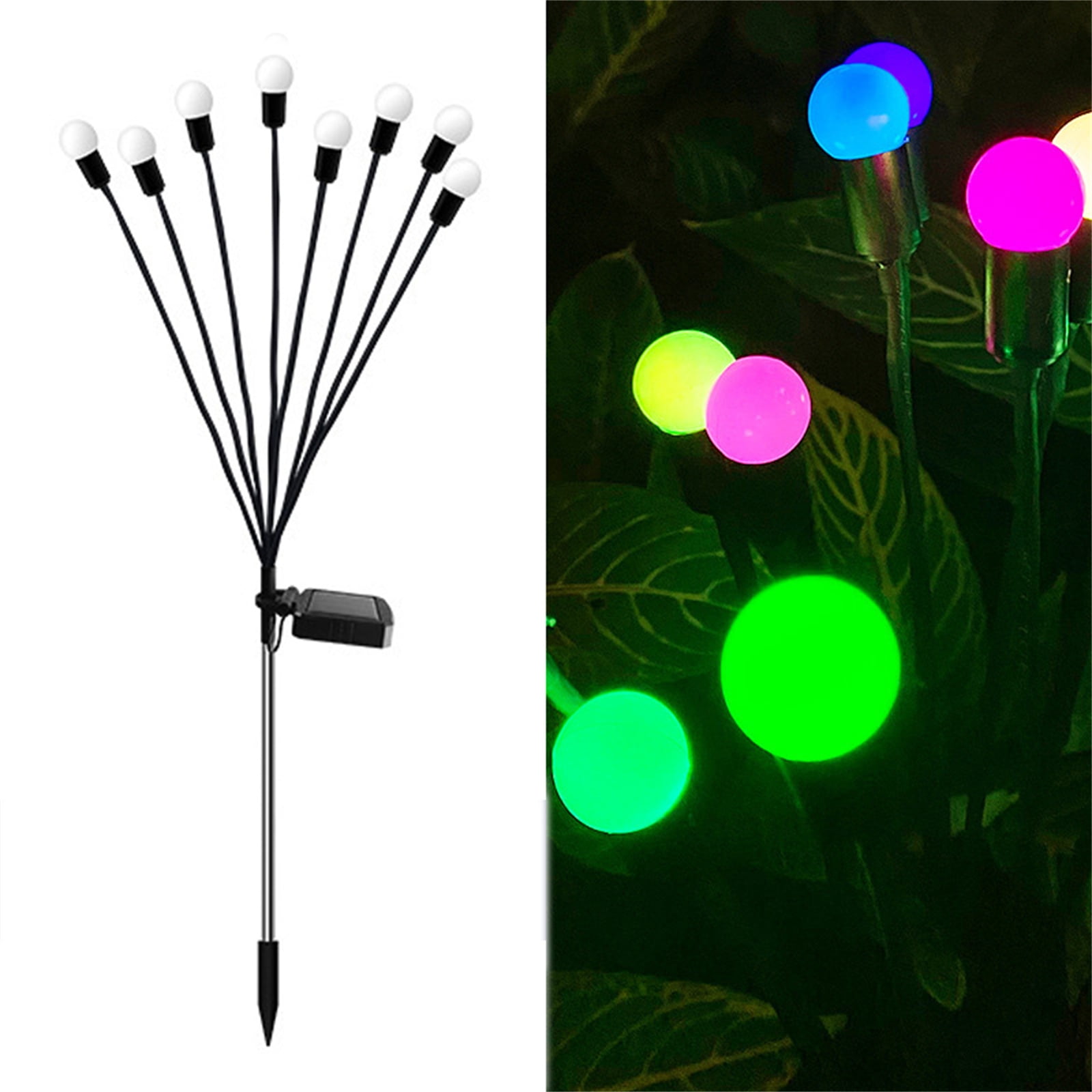 8 LED Solar Powered Firefly Lights, Solar Garden Lights Outdoor Swaying ...