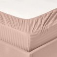 thumbnail image 3 of Home Sweet Home Dream LifeStyle Luxury Hotel Stripe 4-Piece 1200 Thread Count Cameo Rose Stripe 100% Egyptian Cotton Sateen Sheet Set, Queen – Deep pocket, 3 of 5