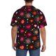 thumbnail image 3 of Fotbe Geometric Hearts Camisa Estampada de Manga Corta para Hombre, Casual de Verano, Estilo Playero, Sin Arrugas-Small, 3 of 5