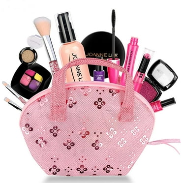 BEEPRINCESS 12 Pcs Kids Makeup Toy Kit for Girls, Washable Makeup Set Toy with Real Cosmetic Case for Little Girl, Pretend Play Makeup Beauty Set Birthday Toys Gift for 3 4 5 6 7 8 9 10 Years Old Kid