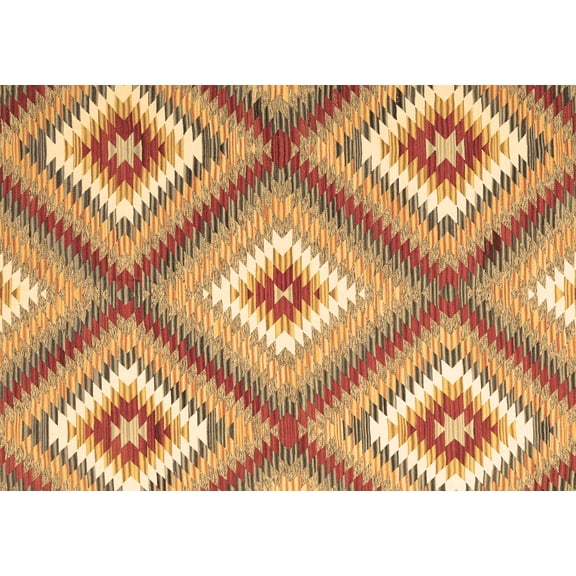 Ahgly Company Indoor Rectangle Southwestern Brown Country Area Rugs, 7' x 10'