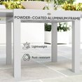 thumbnail image 4 of Extendable Outdoor Patio Dining Table with Natural Wood Faux Top, Rust-Resistant Aluminum Frame, Expandable 31.5" to 63" Garden Table for Backyard, Deck, and Dining Area, 4 of 7