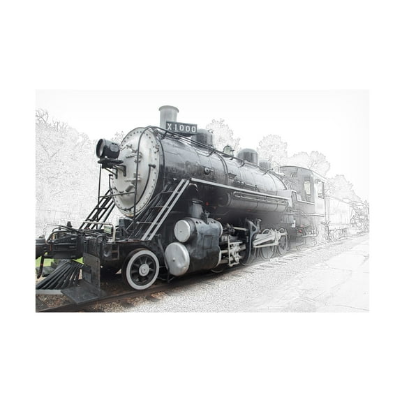 Canvas Wall Art - Lori Hutchison 'Train' Wall Art for Living Room, Bedroom, or Office Décor by Trademark Fine Art - 19 x 12 Inches