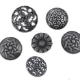 thumbnail image 3 of 50 Uds. de botones s de Color plateado , forma redonda, patrón de flores, botones de Metal grabados para costura artesanal DIY Baoblaze Botones de plata antiguos, 3 of 7