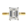 thumbnail image 3 of HeartsAndYou 2.1ct Emerald Cut Moissanite Engagement Ring for Women Classic Solitaire 18k Yellow Gold over Silver, 3 of 7
