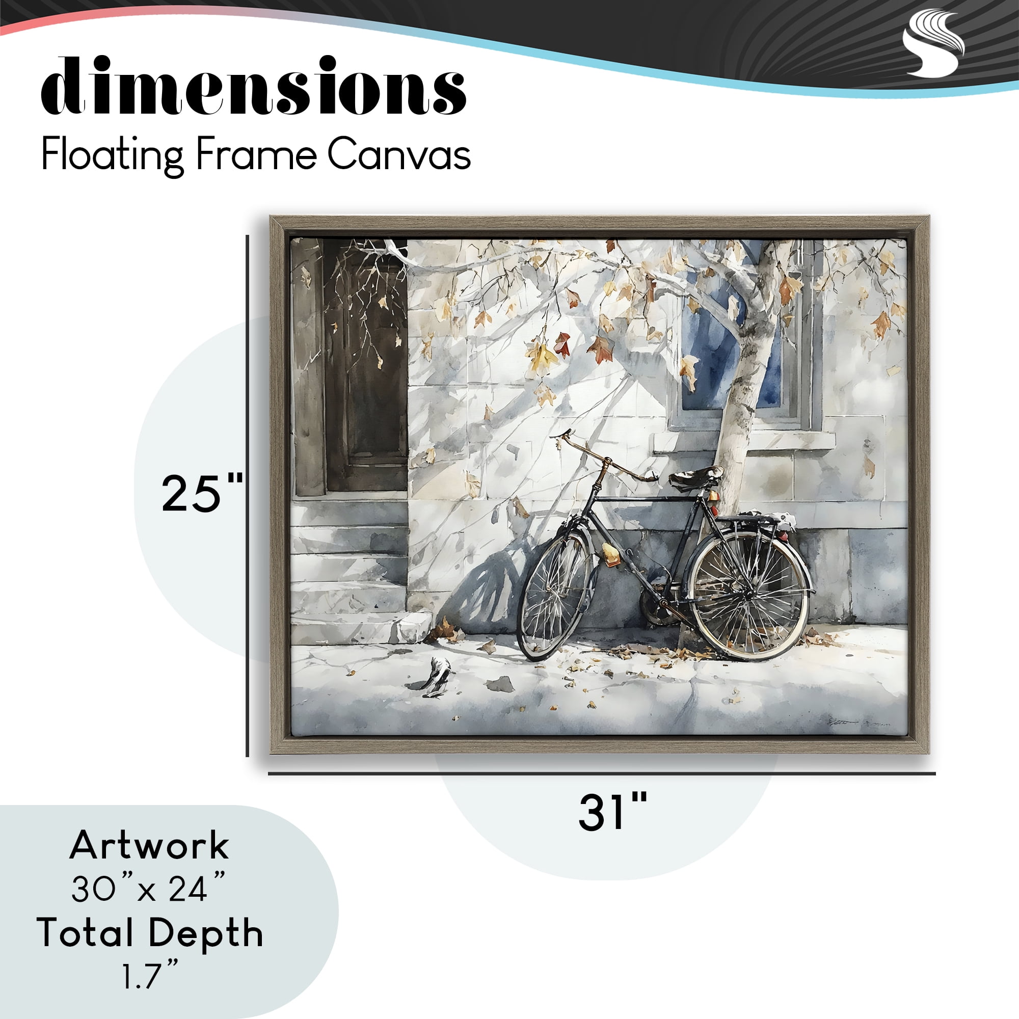 Stupell Industries Autumn Ride on Quiet Street Brown Framed Floater Canvas Wall Art, design by Franklyn Gregory