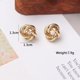 thumbnail image 4 of Pendientes pequeños de Metal para mujer, aretes redondos retorcidos de Color dorado, pequeños e inusuales, joyería de moda, 4 of 4