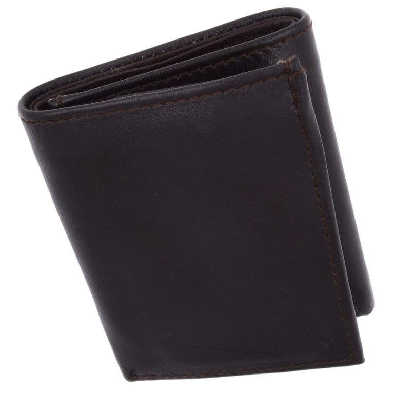 Trifold Middle Flap ID Lambksin Leather Wallet 3755 - Walmart.com