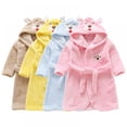 thumbnail image 4 of Toddler Flannel Hooded Robes Sleepwear Kids Cute Animal Cartoon Bathrobe Bath Towel Wrap 1-6Y, 4 of 4