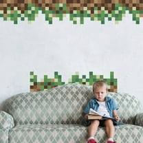 3pcs Green Camo Pixel Wall Sticker Camouflage Pixel Wall Decor Peel and Stick Vinyl Art Stickers Military Army Hunting Mural Decals