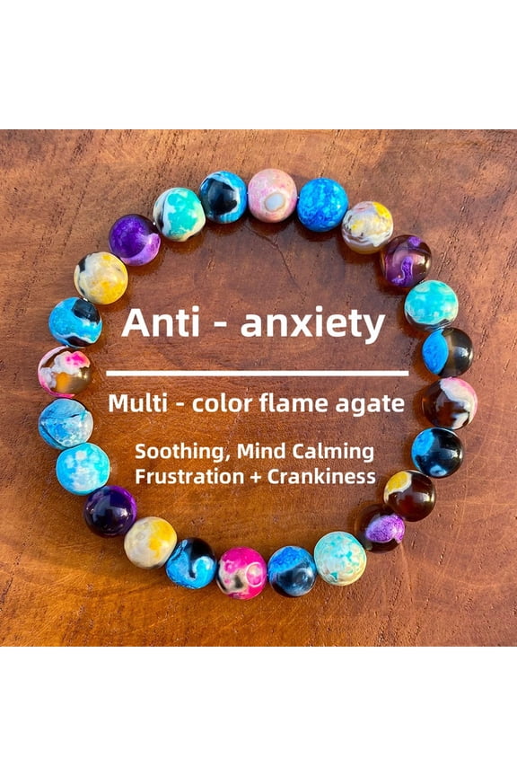 Healing Bracelet for Women - Natural Gemstone Beaded Anxiety Relief Bracelet, Handmade Stretch Energy Stone Jewelry, Stress Relief Gift for Women, Men, Yoga Lovers