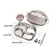 thumbnail image 3 of Fiambrera Bento de acero inoxidable 1500 ml | Contenedor de 4 compartimentos a prueba de fugas para adultos | Apta para microondas, lavavajillas y congelador | Incluye cuenco para sopa y cubiertos, 3 of 6
