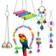 thumbnail image 5 of Juguete de Accesorios de pájaros divertidos Juguetes de entrenamiento Adornos multicolores Suministros para mascotas Resistente Viento chime 6 piezas Yinane Juguetes de aves, 5 of 8